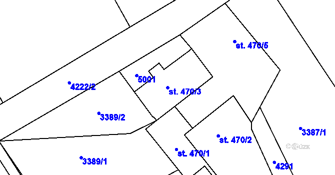 Parcela st. 470/3 v KÚ Dolní Čermná, Katastrální mapa