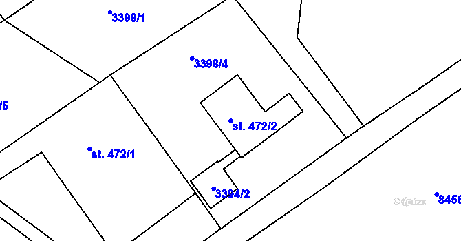Parcela st. 472/2 v KÚ Dolní Čermná, Katastrální mapa