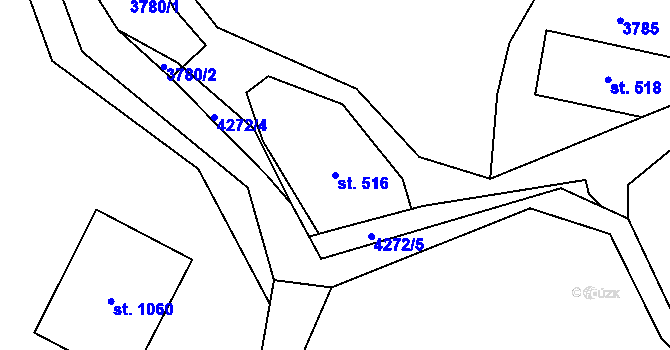 Parcela st. 516 v KÚ Dolní Čermná, Katastrální mapa