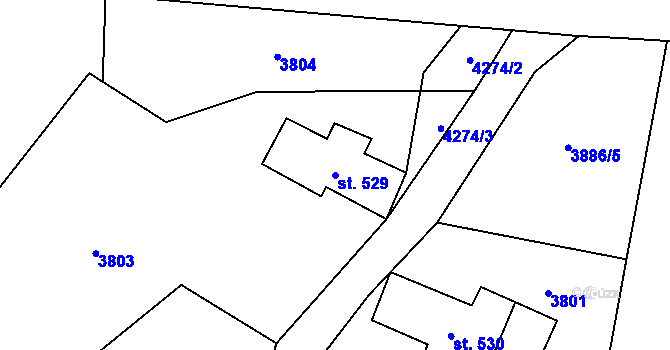 Parcela st. 529 v KÚ Dolní Čermná, Katastrální mapa