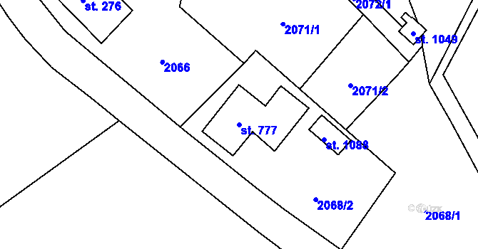 Parcela st. 777 v KÚ Dolní Čermná, Katastrální mapa