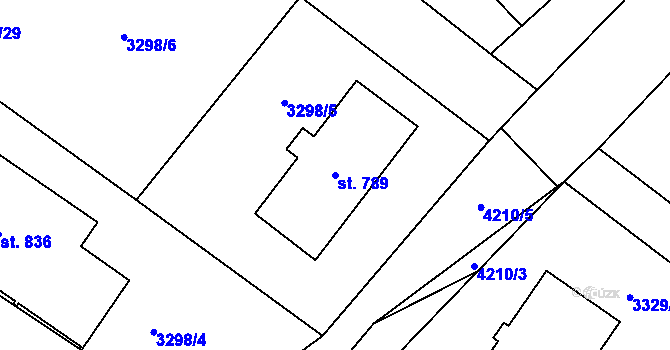 Parcela st. 789 v KÚ Dolní Čermná, Katastrální mapa