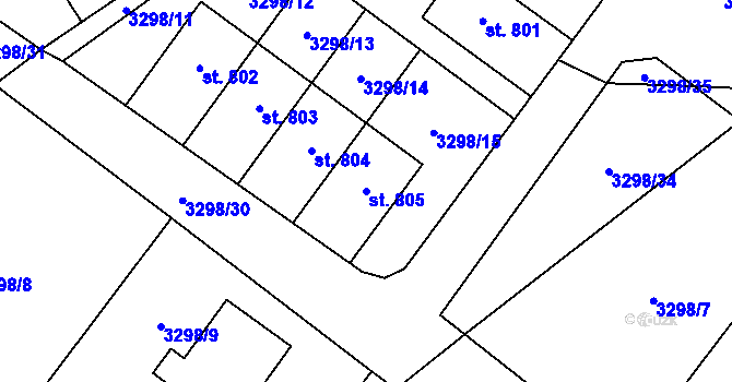 Parcela st. 805 v KÚ Dolní Čermná, Katastrální mapa