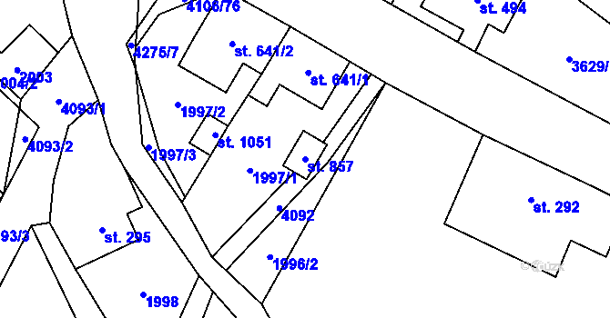 Parcela st. 857 v KÚ Dolní Čermná, Katastrální mapa