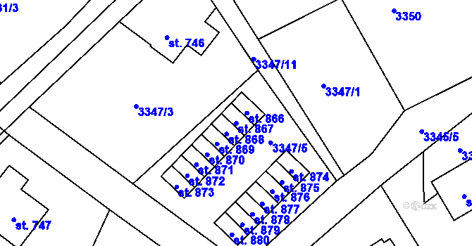 Parcela st. 867 v KÚ Dolní Čermná, Katastrální mapa