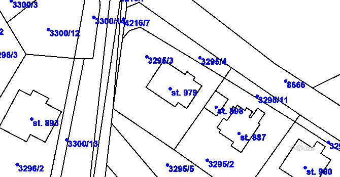 Parcela st. 979 v KÚ Dolní Čermná, Katastrální mapa