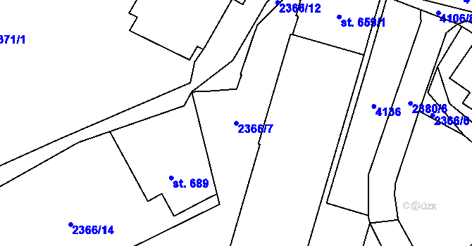 Parcela st. 2366/7 v KÚ Dolní Čermná, Katastrální mapa