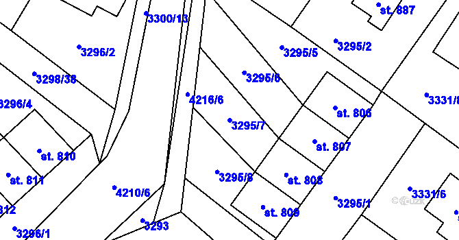 Parcela st. 3295/7 v KÚ Dolní Čermná, Katastrální mapa
