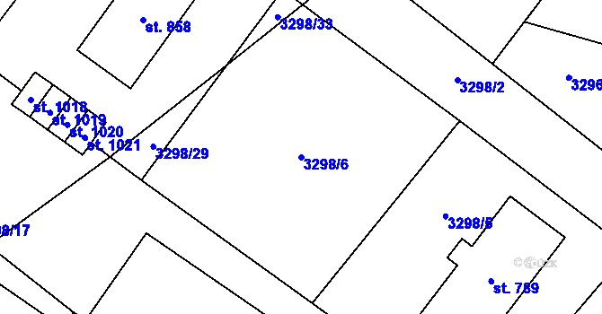 Parcela st. 3298/6 v KÚ Dolní Čermná, Katastrální mapa