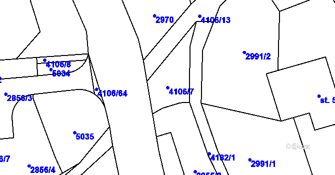 Parcela st. 4106/7 v KÚ Dolní Čermná, Katastrální mapa