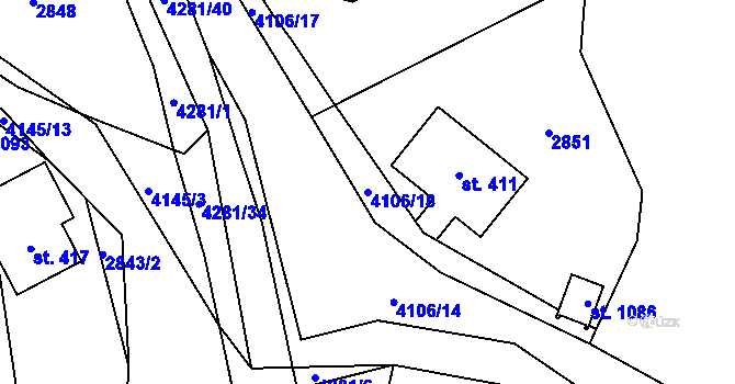 Parcela st. 4106/18 v KÚ Dolní Čermná, Katastrální mapa