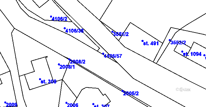 Parcela st. 4106/57 v KÚ Dolní Čermná, Katastrální mapa