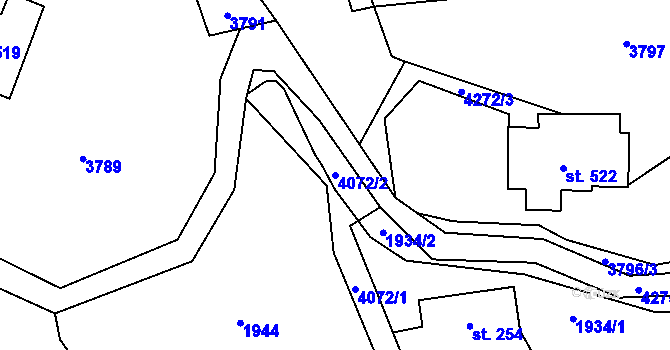 Parcela st. 4072/2 v KÚ Dolní Čermná, Katastrální mapa