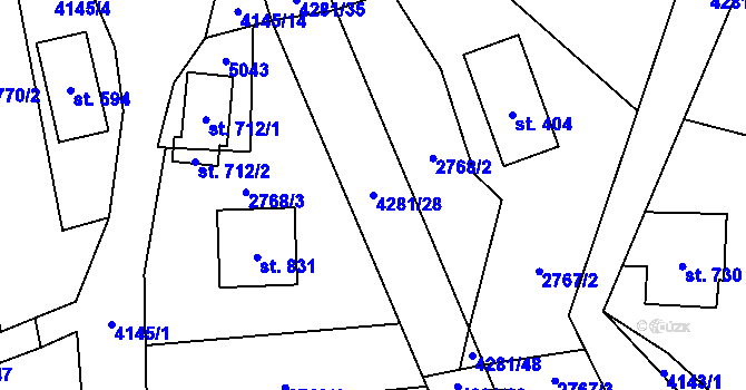 Parcela st. 4281/28 v KÚ Dolní Čermná, Katastrální mapa