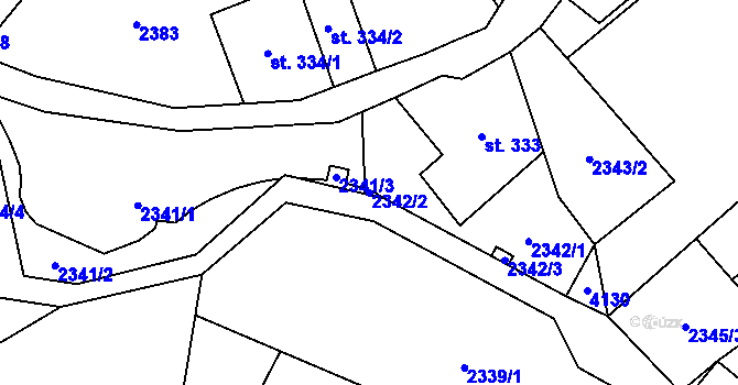 Parcela st. 2342/2 v KÚ Dolní Čermná, Katastrální mapa