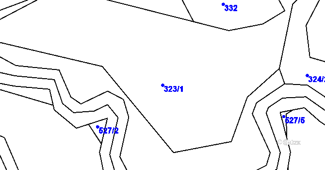 Parcela st. 323/1 v KÚ Dolní Datyně, Katastrální mapa
