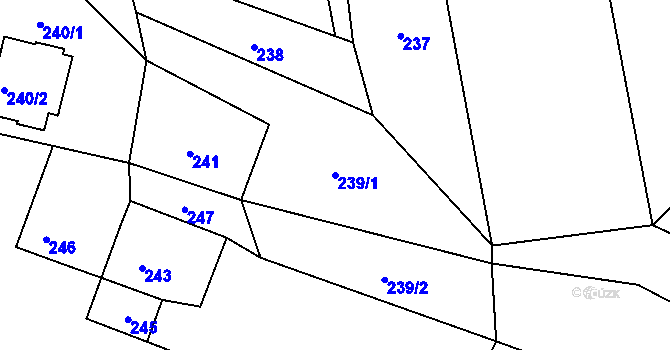Parcela st. 239/1 v KÚ Dolní Datyně, Katastrální mapa