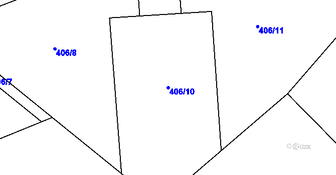 Parcela st. 406/10 v KÚ Dolní Datyně, Katastrální mapa