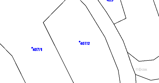Parcela st. 407/2 v KÚ Dolní Datyně, Katastrální mapa