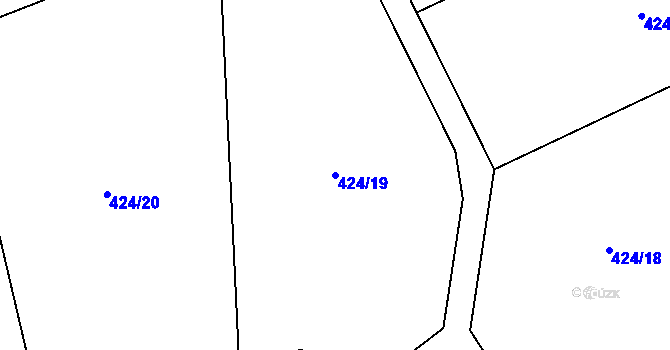 Parcela st. 424/19 v KÚ Dolní Datyně, Katastrální mapa