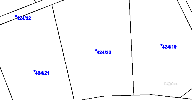 Parcela st. 424/20 v KÚ Dolní Datyně, Katastrální mapa