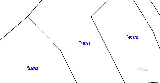 Parcela st. 407/1 v KÚ Dolní Datyně, Katastrální mapa