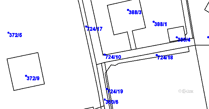 Parcela st. 724/10 v KÚ Dolní Datyně, Katastrální mapa
