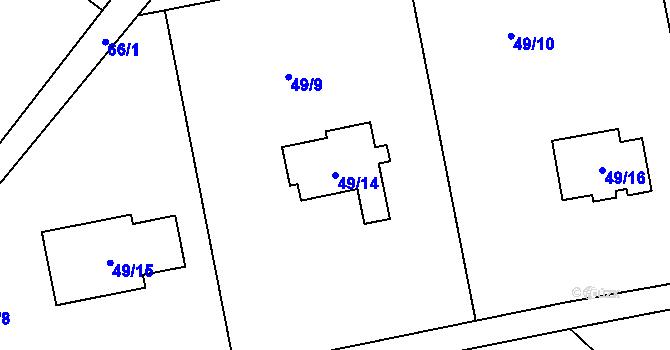 Parcela st. 49/14 v KÚ Dolní Datyně, Katastrální mapa