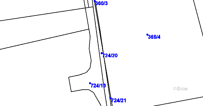 Parcela st. 724/20 v KÚ Dolní Datyně, Katastrální mapa