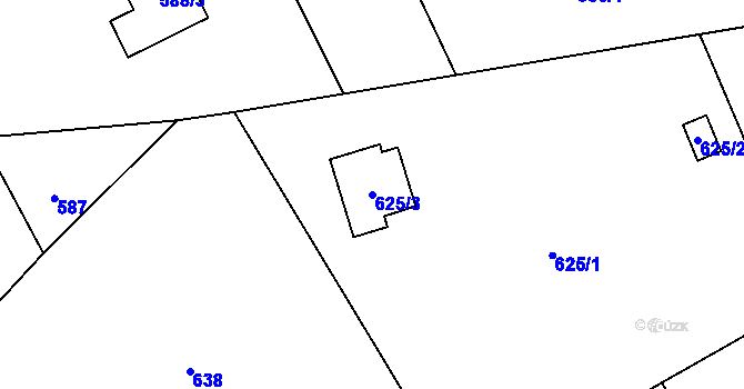 Parcela st. 625/3 v KÚ Dolní Datyně, Katastrální mapa