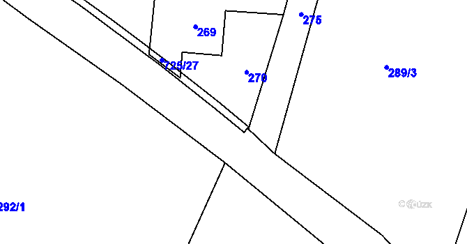 Parcela st. 725/29 v KÚ Dolní Datyně, Katastrální mapa