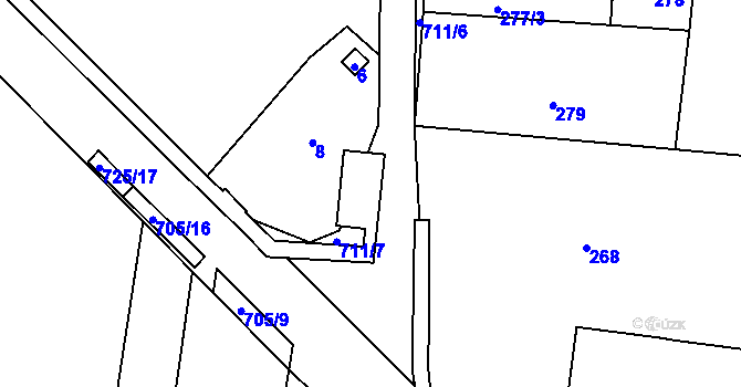 Parcela st. 725/20 v KÚ Dolní Datyně, Katastrální mapa