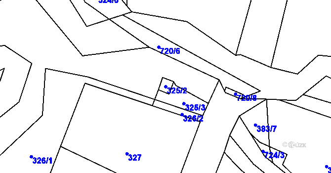 Parcela st. 325/2 v KÚ Dolní Datyně, Katastrální mapa