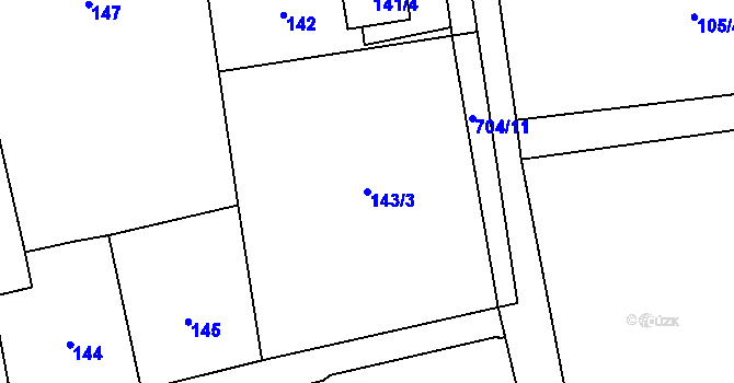 Parcela st. 143/3 v KÚ Dolní Datyně, Katastrální mapa