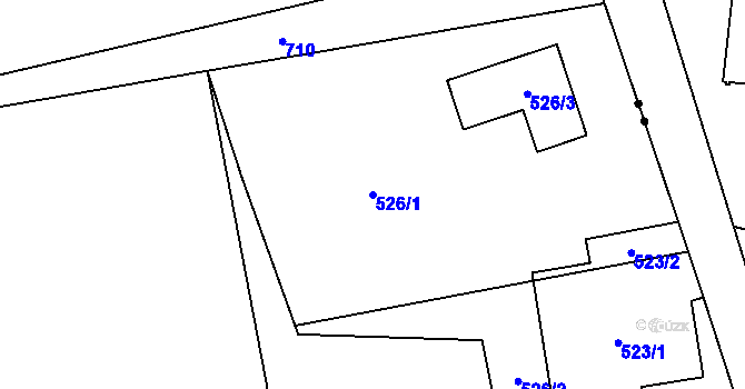 Parcela st. 526/1 v KÚ Dolní Datyně, Katastrální mapa