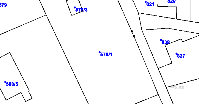 Parcela st. 578/1 v KÚ Dolní Datyně, Katastrální mapa