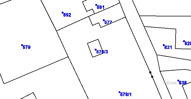 Parcela st. 578/3 v KÚ Dolní Datyně, Katastrální mapa