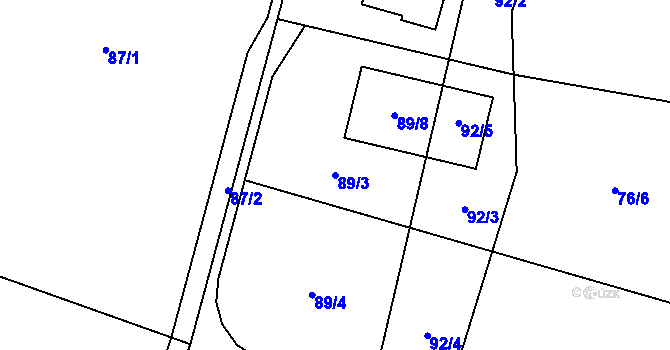 Parcela st. 89/3 v KÚ Dolní Datyně, Katastrální mapa
