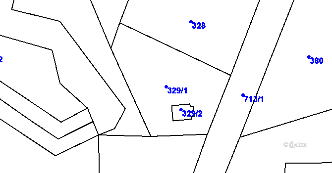 Parcela st. 329/1 v KÚ Dolní Datyně, Katastrální mapa