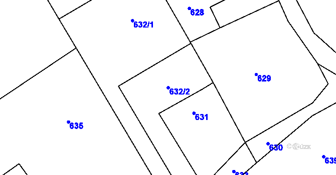 Parcela st. 632/2 v KÚ Dolní Datyně, Katastrální mapa