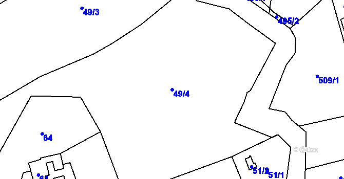 Parcela st. 49/4 v KÚ Dolní Datyně, Katastrální mapa