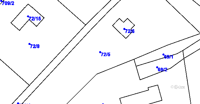 Parcela st. 72/5 v KÚ Dolní Datyně, Katastrální mapa