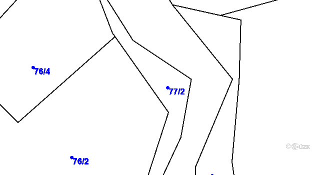 Parcela st. 77/2 v KÚ Dolní Datyně, Katastrální mapa