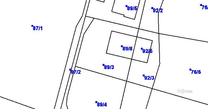 Parcela st. 89 v KÚ Dolní Datyně, Katastrální mapa