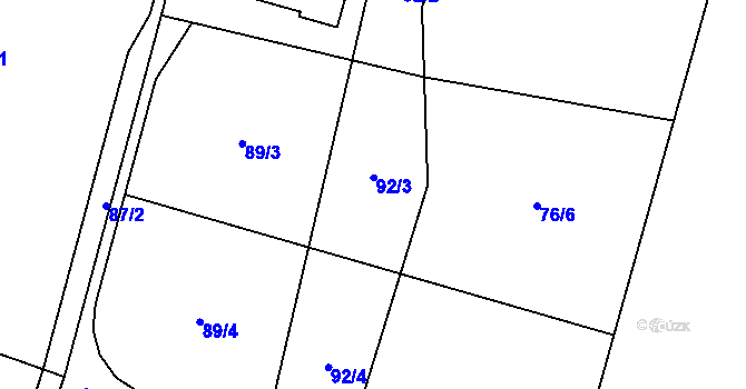 Parcela st. 92 v KÚ Dolní Datyně, Katastrální mapa