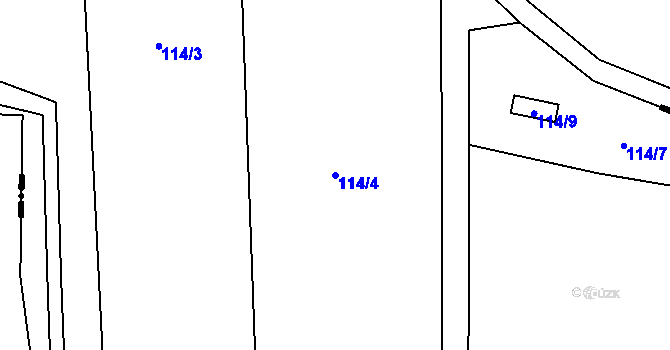 Parcela st. 114/4 v KÚ Dolní Datyně, Katastrální mapa