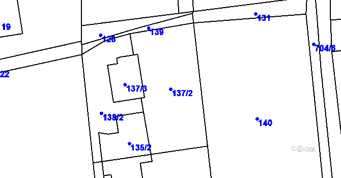 Parcela st. 137/2 v KÚ Dolní Datyně, Katastrální mapa