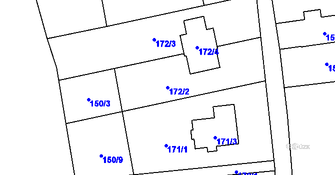 Parcela st. 172/2 v KÚ Dolní Datyně, Katastrální mapa