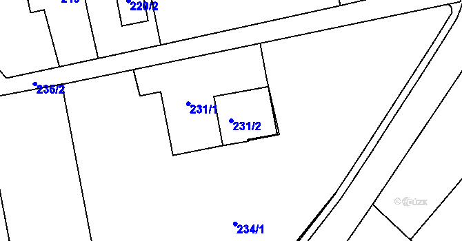 Parcela st. 231/2 v KÚ Dolní Datyně, Katastrální mapa