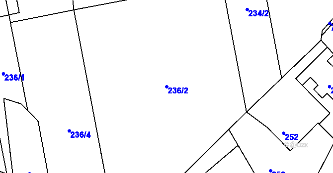 Parcela st. 236/2 v KÚ Dolní Datyně, Katastrální mapa
